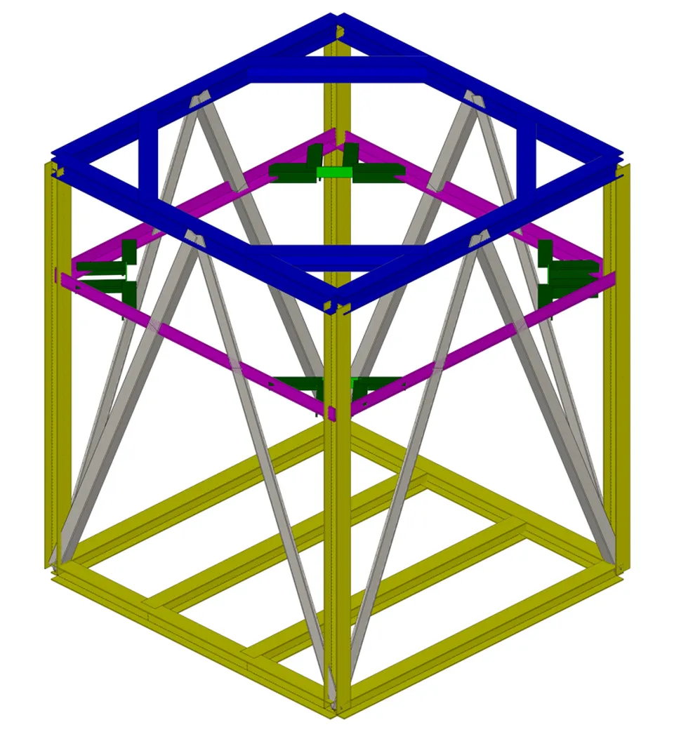 Transport frame for a 15 tons special vessel